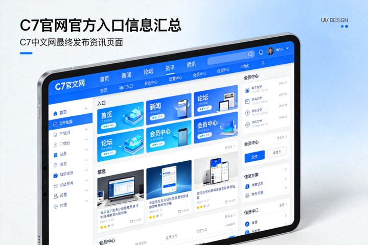 C7中文网内容更新配图：C7官网资讯栏目新版排版与分类标签示意